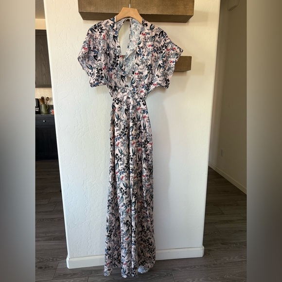 Boutique|Women’s short sleeve boho Floral Maxi Dress,open back & bow tie•••Med - Picture 14 of 14